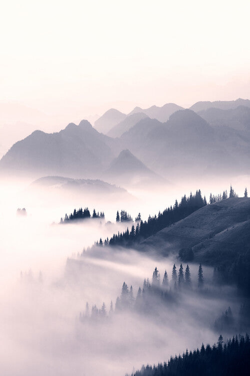 Leinwand Poster, Bilder Misty mountains, Sisi & Seb, 60 × 90 cm