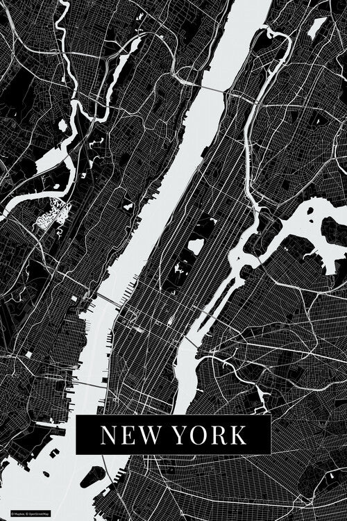New York black Poster, Plakat, 26.7 × 40 cm