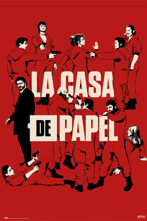 Haus des Geldes (La Casa De Papel) - All Characters Poster, Plakat, 61 × 91.5 cm
