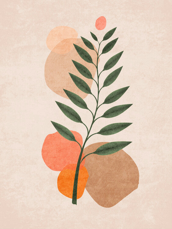 Leinwand Poster, Bilder Boho Leaves 01, Emel Tunaboylu, 60 × 80 cm