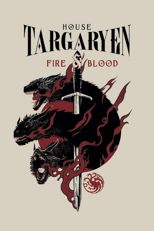Hra o Trůny - House Targaryen Poster, Plakat, 26.7 × 40 cm