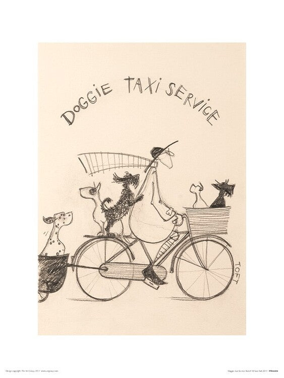 Kunstdruck Sam Toft - Doggie Taxi Service, 30 × 40 cm