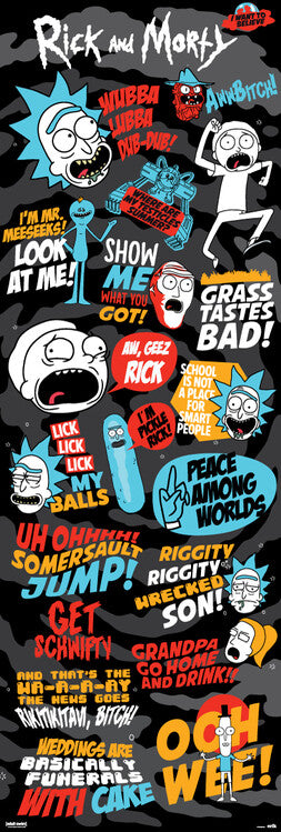 Rick and Morty - Frases Poster, Plakat, 53 × 158 cm