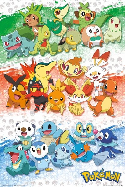 Pokemon - First Partners Poster, Plakat, 61 × 91.5 cm