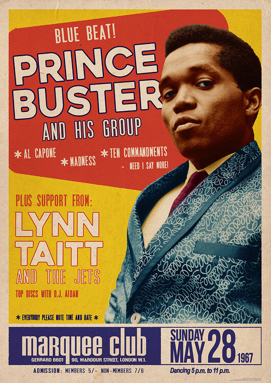 Prince Buster - Marquee Club 1967 Poster, Plakat, 59.4 × 84.1 cm