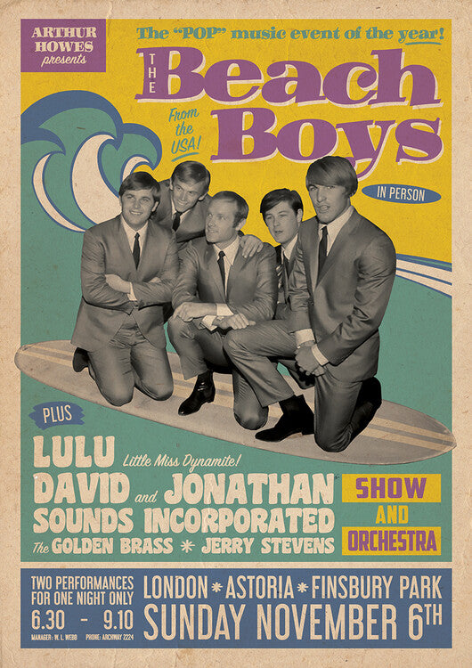 The Beach Boys - Live in London Poster, Plakat, 59.4 × 84.1 cm