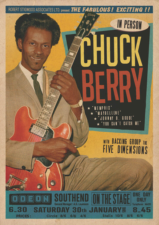 Chuck Berry at the Odeon - Southend Poster, Plakat, 59.4 × 84.1 cm