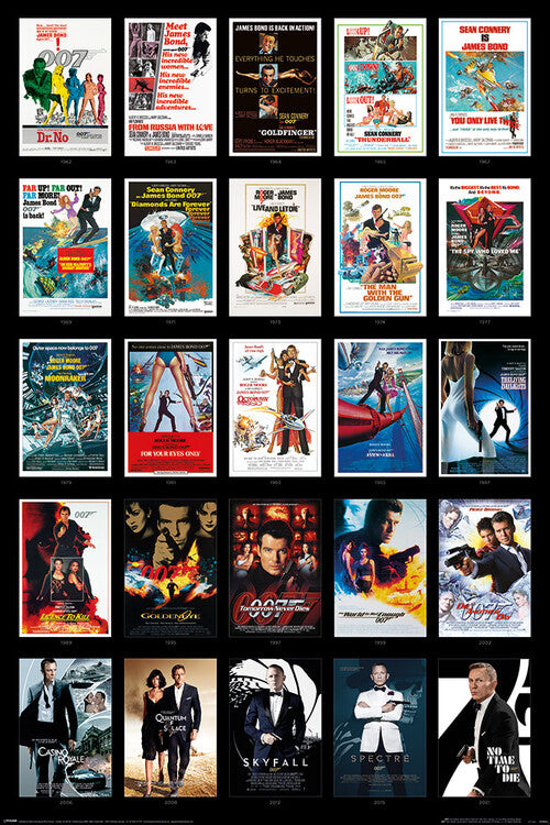 James Bond - 25 Films Poster, Plakat, 61 × 91.5 cm
