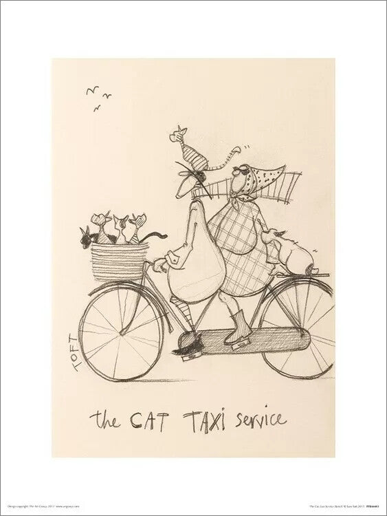 Kunstdruck Sam Toft - The Cat Taxi Service, 30 × 40 cm