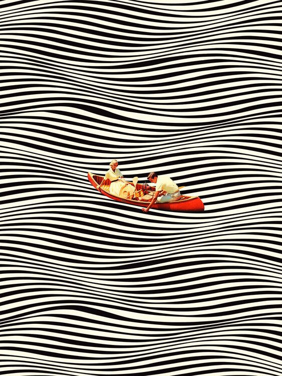 Leinwand Poster, Bilder Love Trip - Vintage OpArt Inspired Wall Design, 60 × 80 cm