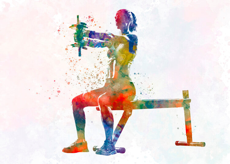 Leinwand Poster, Bilder Fitness in watercolor, 90 × 65 cm