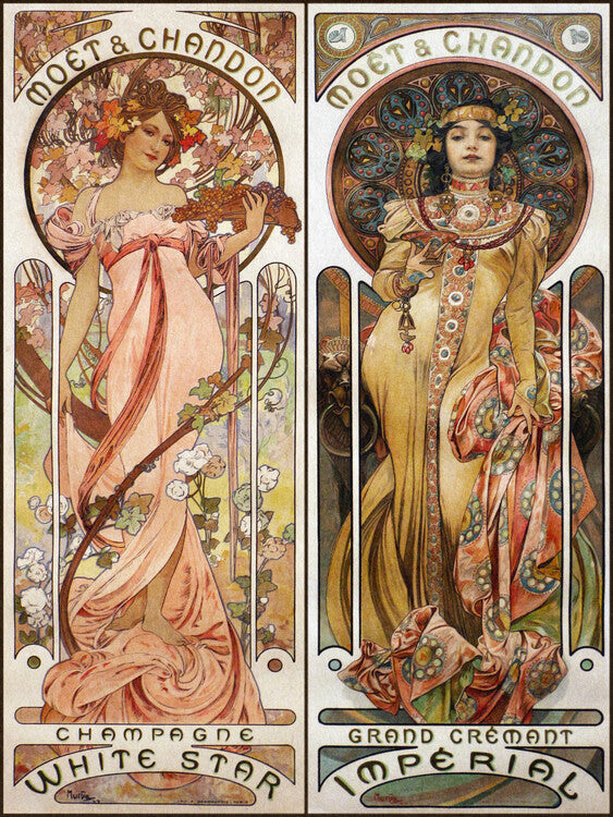 Moet & Chandon, Alfons Mucha Poster, Plakat, 30 × 40 cm