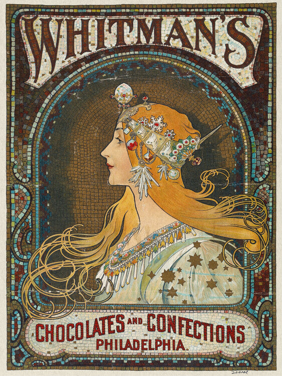 Whitman's Chocolates & Confections, Alfons Mucha Poster, Plakat, 30 × 40 cm