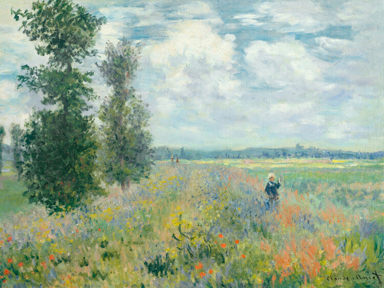 Poppy Fields near Argenteuil, Claude Monet Poster, Plakat, 40 × 30 cm