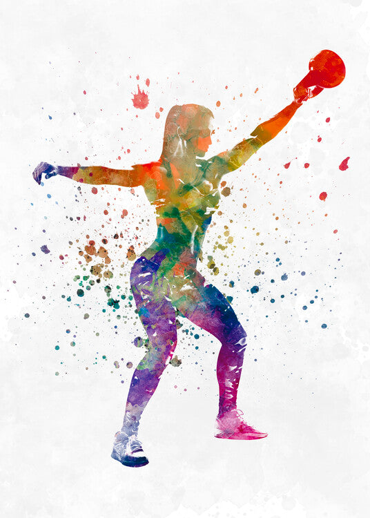 Leinwand Poster, Bilder Fitness exercise in watercolor, 65 × 90 cm