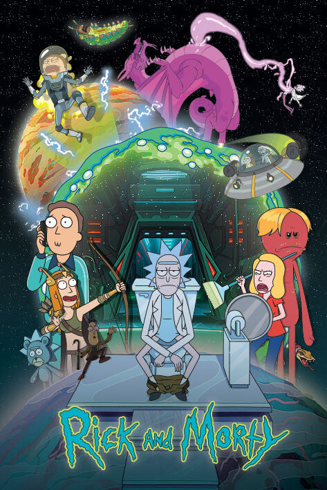 Rick and Morty - Toilet Adventure Poster, Plakat, 61 × 91.5 cm