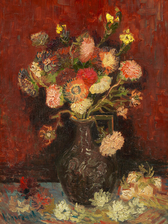 Vase with Cinese Asters & Gladioli, Vincent van Gogh Poster, Plakat, 30 × 40 cm