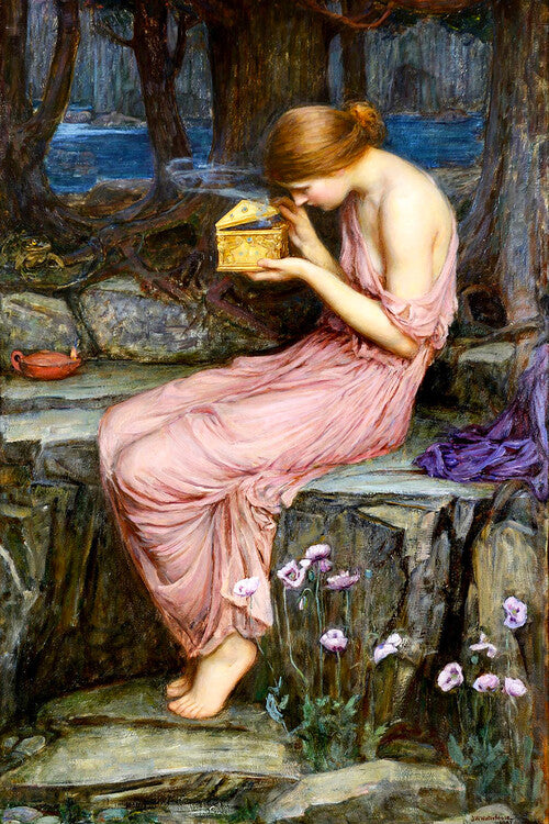 Pandoras Box, John William Waterhouse Poster, Plakat, 26.7 × 40 cm