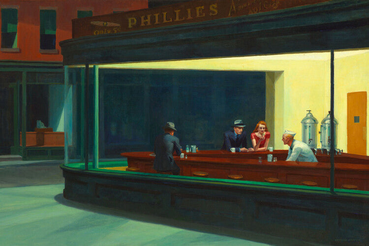 Nighthawks, Edward Hopper Poster, Plakat, 40 × 26.7 cm