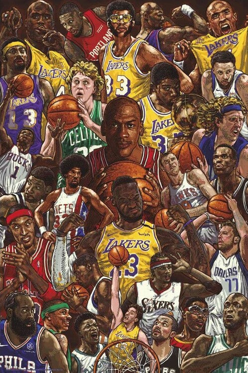 Basketball Superstars Poster, Plakat, 61 × 91.5 cm