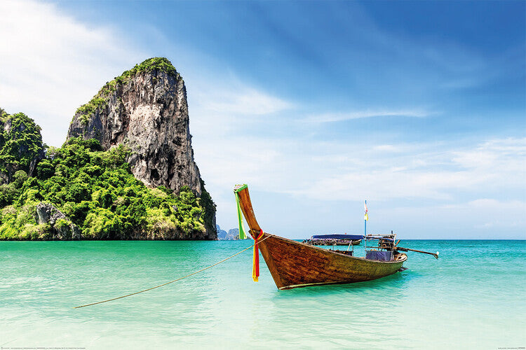 Thailand - Thai Boat Poster, Plakat, 120 × 80 cm