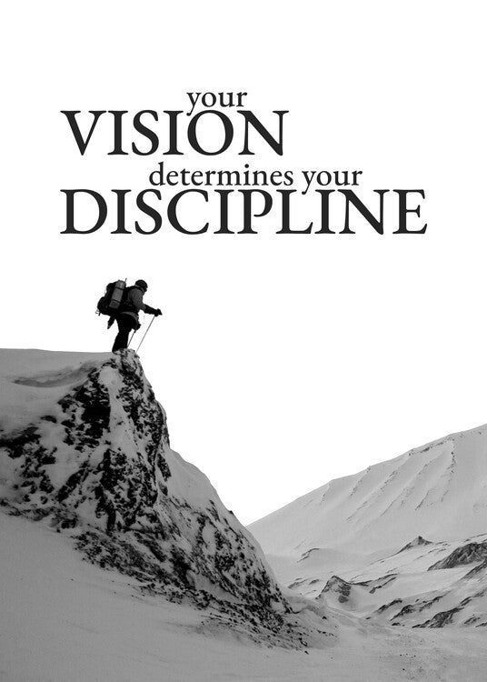 Leinwand Poster, Bilder Vision Determines Discipline, 65 × 90 cm