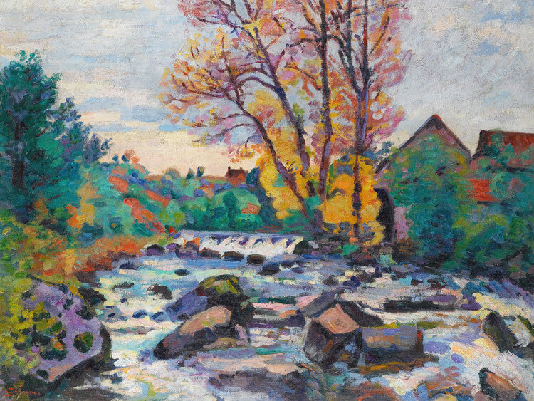 Leinwand Poster, Bilder The Bouchardon Mill (River Landscape) - Armand Guillaumin, 80 × 60 cm