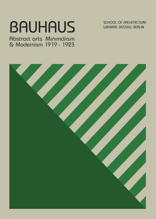 Leinwand Poster, Bilder Bauhaus Abstract Art Green, 65 × 90 cm