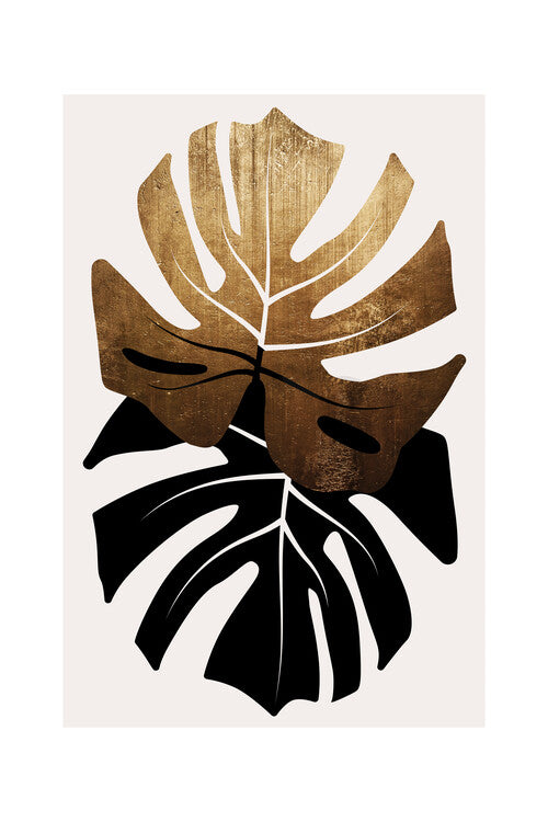 Kubistika - Duet of monsteras Poster, Plakat, 40 × 60 cm