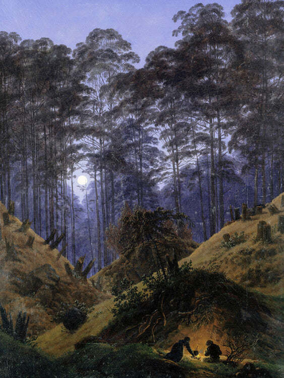The Forest under Moonlight, Caspar David Friedrich Poster, Plakat, 30 × 40 cm