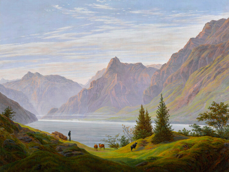 A Mountain Lake in the Morning, Caspar David Friedrich Poster, Plakat, 40 × 30 cm
