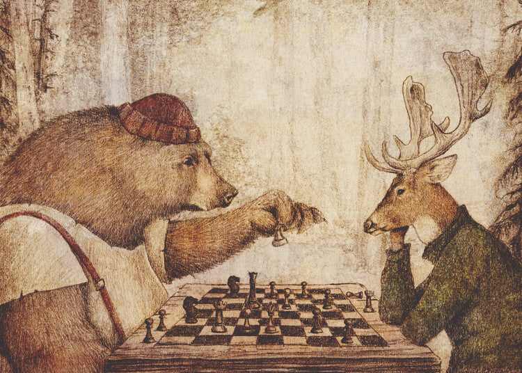 Leinwand Poster, Bilder Wild Chess, 90 × 65 cm