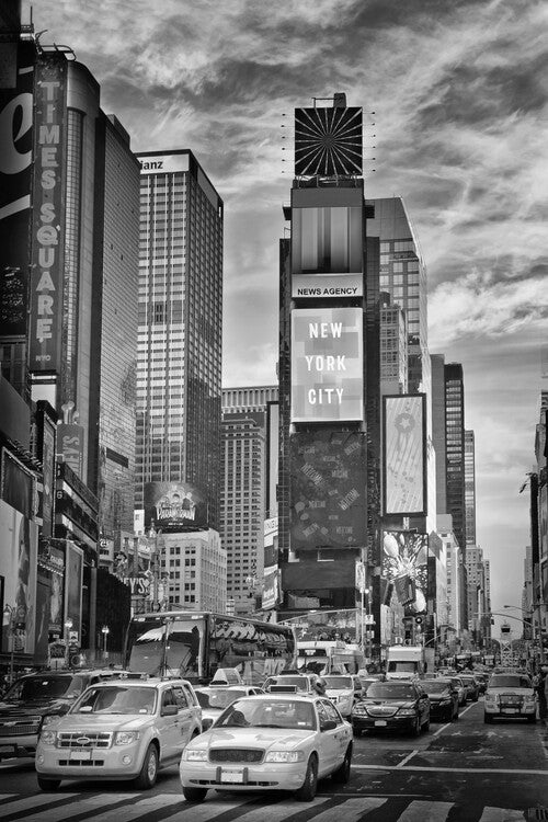 Leinwand Poster, Bilder NEW YORK CITY Times Square | Monochrome, 60 × 90 cm