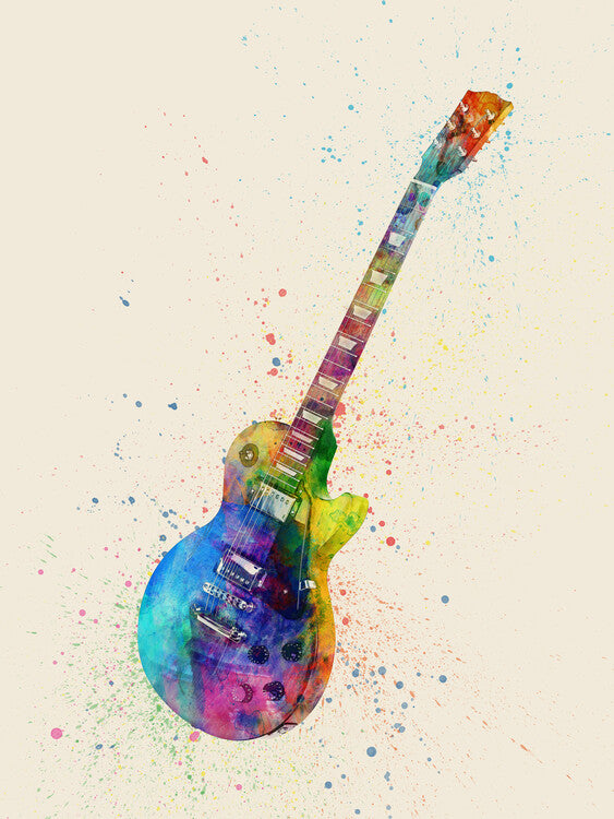 Leinwand Poster, Bilder Electric Guitar Watercolor, 60 × 80 cm