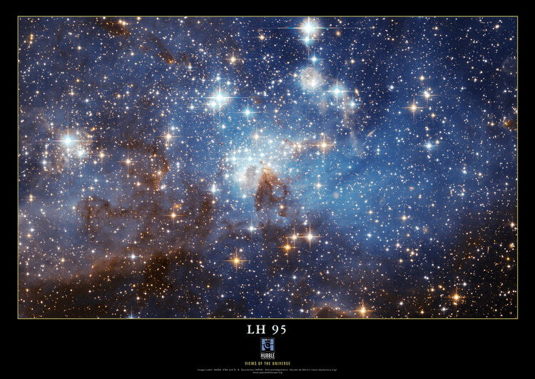 Leinwand Poster, Bilder LH 95 star-forming Region, Solar System, Space, Galaxy, Nasa, ESA, Hubble, 90 × 65 cm