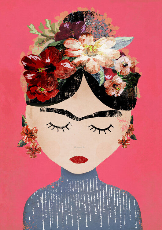 Leinwand Poster, Bilder Frida (Pink Version), Treechild, 65 × 90 cm