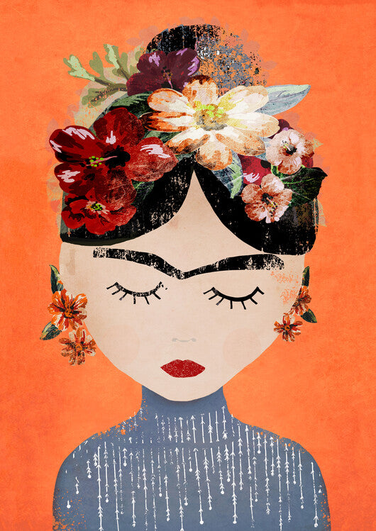 Leinwand Poster, Bilder Frida (Orange Version), Treechild, 65 × 90 cm