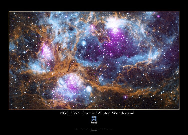 Leinwand Poster, Bilder NGC 6357 Cosmic Winter Wonderland Hubble Space Telescope, 90 × 65 cm