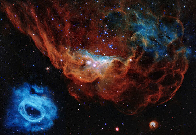 Leinwand Poster, Bilder Tapestry of Blazing Starbirth NGC 2014 NGC 2020 Hubble, 100 × 70 cm