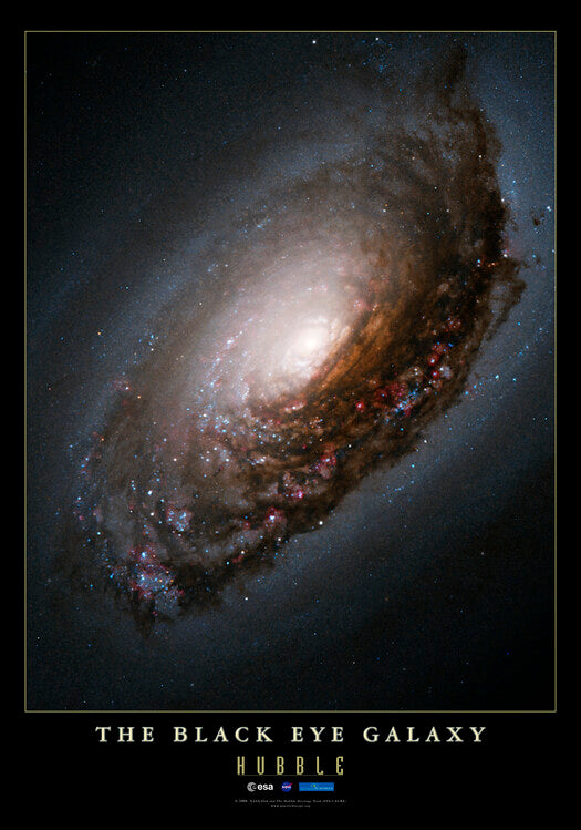 Leinwand Poster, Bilder Black Eye Galaxy - Hubble, 70 × 100 cm
