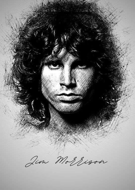Leinwand Poster, Bilder J. Morrison SKetch, 65 × 90 cm