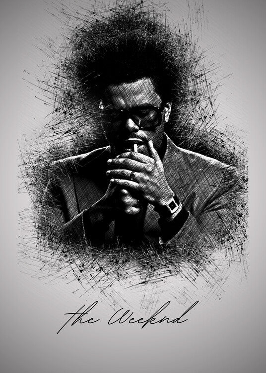 Leinwand Poster, Bilder Weeknd Skecth, 65 × 90 cm