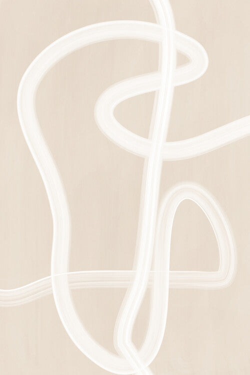 Leinwand Poster, Bilder Beige & White Line Art No.1, 60 × 90 cm