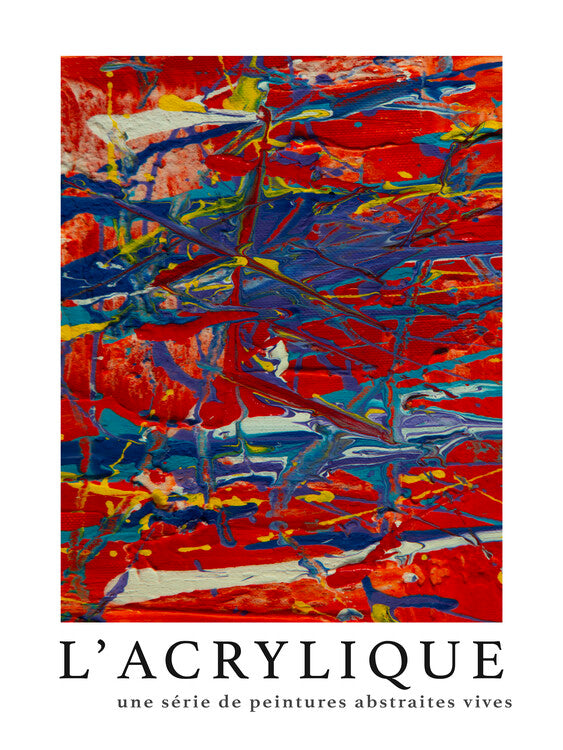 Leinwand Poster, Bilder L'acrylique No.8 (Modern Abstract Painting in Red), 60 × 80 cm