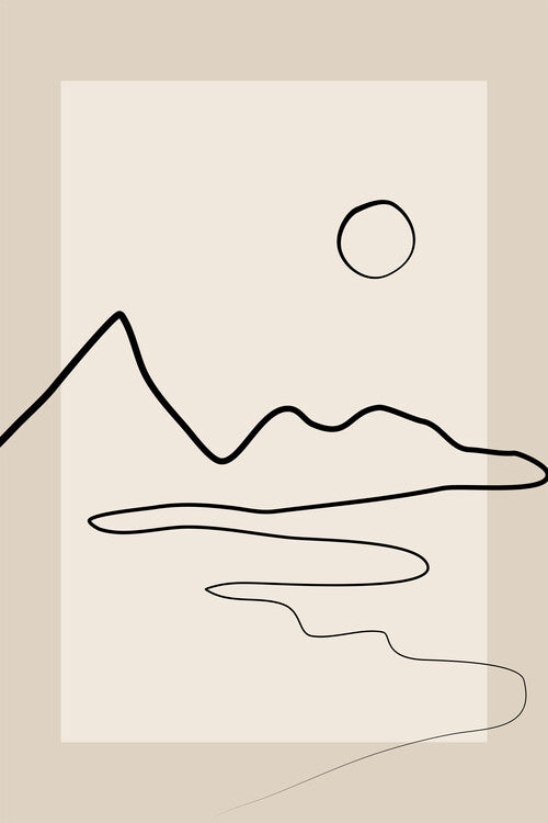 Leinwand Poster, Bilder One Line Landscape Poster, 60 × 90 cm