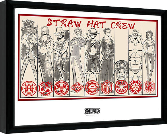 One Piece - Straw Hat Crew Gerahmte Poster, Bilder, 44.2 x 34 cm