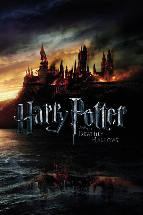 Harry Potter and the Deadly Hallows: Part 2 - Burning Hogwarts Poster, Plakat, 80 × 120 cm