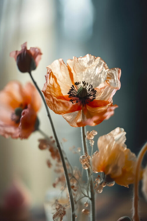 Leinwand Poster, Bilder Transparent Poppy, Treechild, 60 × 90 cm