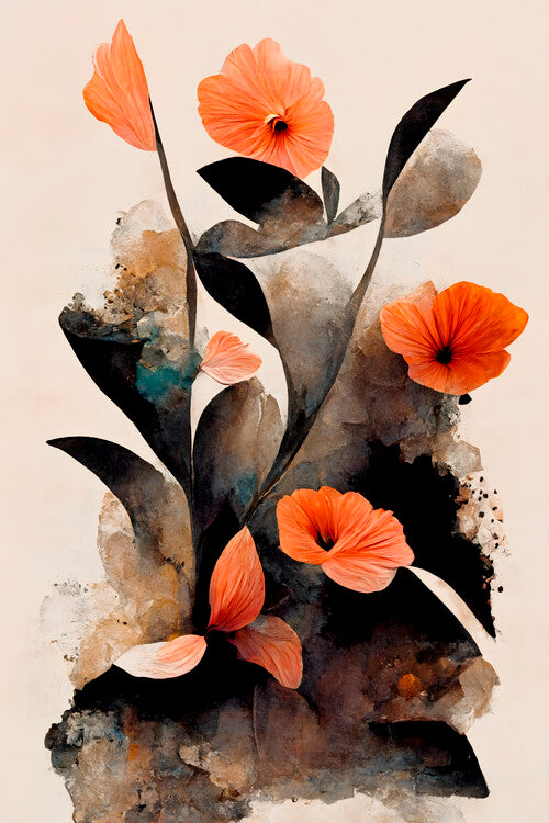 Leinwand Poster, Bilder Abstract Flowers, Treechild, 60 × 90 cm