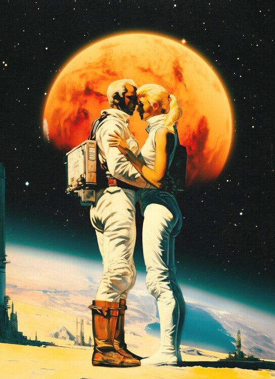 Leinwand Poster, Bilder Intergalactic Sci-Fi Love, 65 × 90 cm